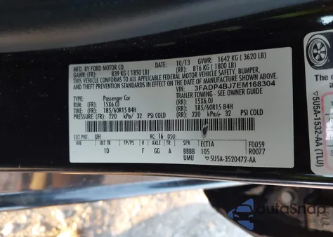 2014 Ford Fiesta Se from USA, damaged, VIN 3FADP4BJ7EM168304